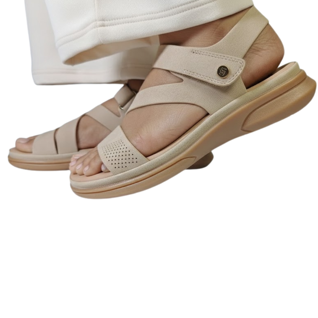 SIKETU Comfort Cross-Strap Sandals for Women –Beige Elegance Edition